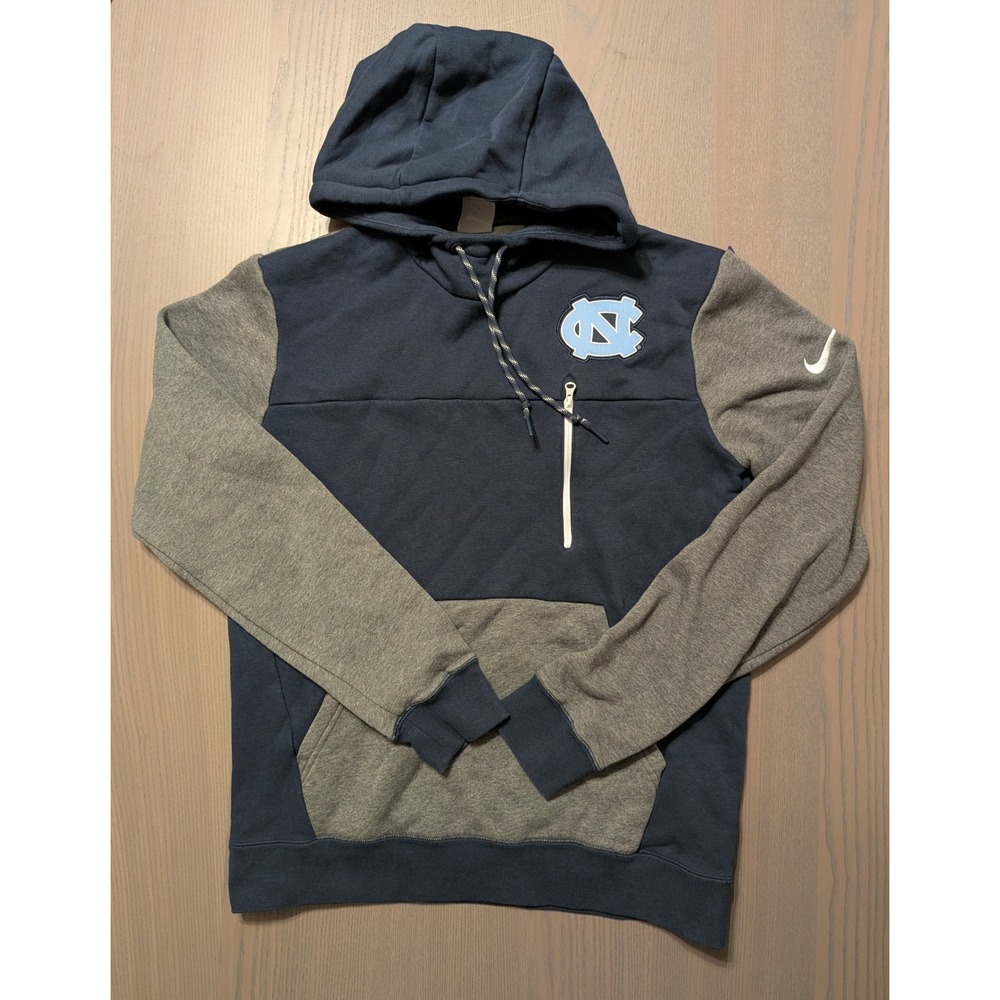 Nike UNC North Carolina Tar Heels Hoodie Navy Grey Colorblock Womens Medium